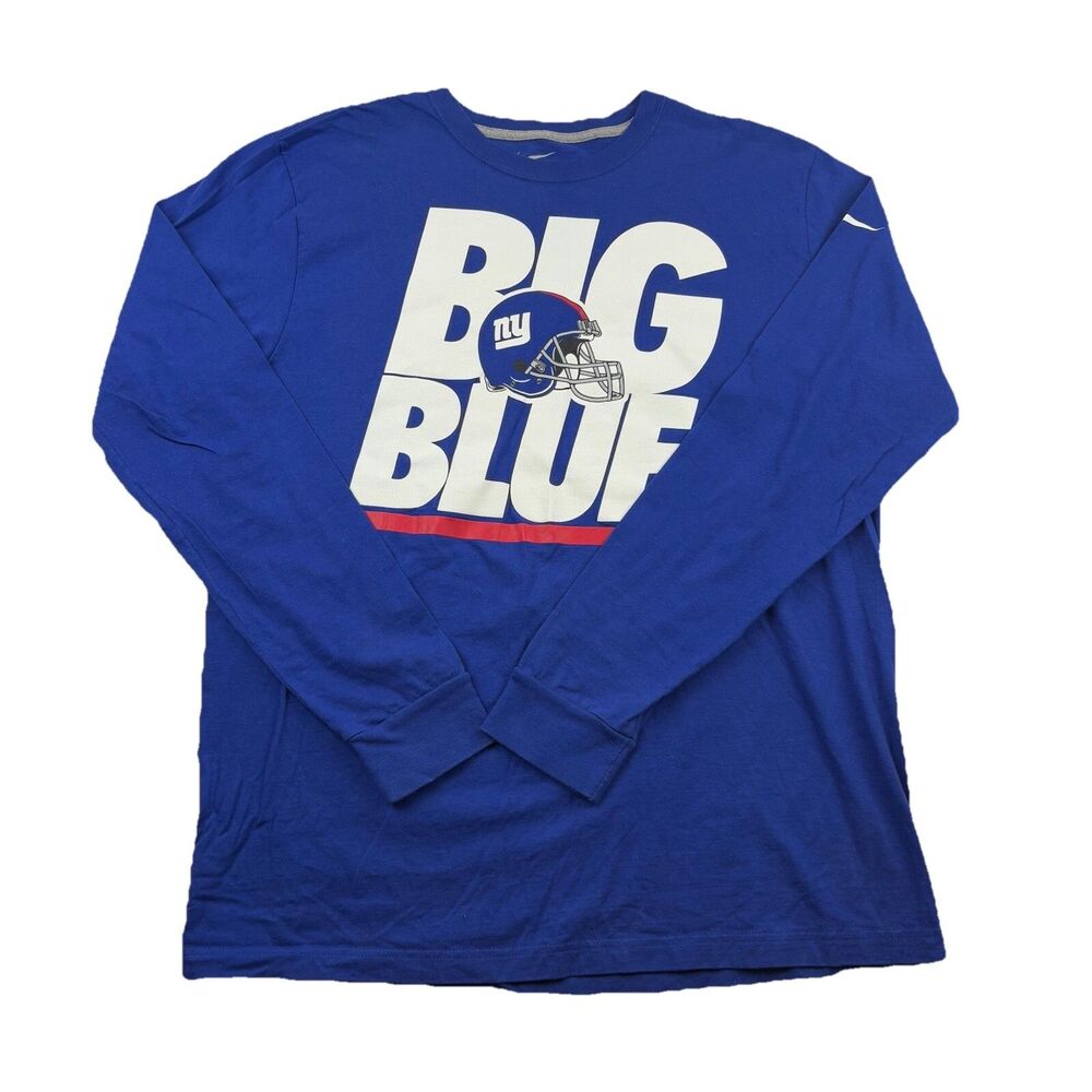 NY Giants Nike Big Blue Long Sleeve Shirt Mens XL Blue NFL